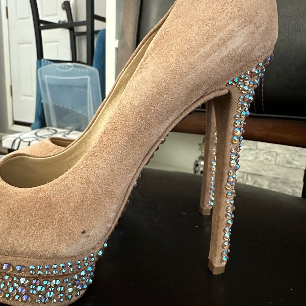 Brian Atwood Bedazzled Heels - Picture 2 of 5